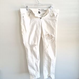 Gap Women's White Distressed Jeans Size 12R